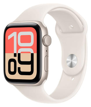 APPLE Watch SE 3 GPS + Cellular, 44mm, Aluminium polarstern mit Sportarmband, polarstern - S/M