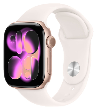 APPLE Watch Series 11 GPS, 42mm, Aluminium roségold mit Sportarmband, hellrosa - S/M