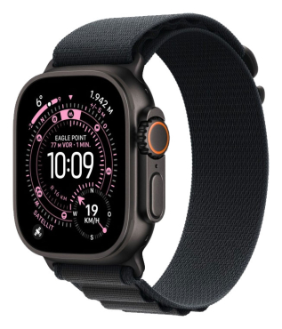APPLE Watch Ultra 3 GPS + Cellular, 49mm, Titan schwarz mit Alpine Loop, schwarz - Small