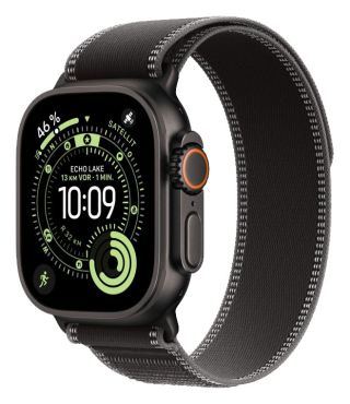 APPLE Watch Ultra 3 GPS + Cellular, 49mm, Titan schwarz mit Trail Loop, schwarz/kohle - M/L