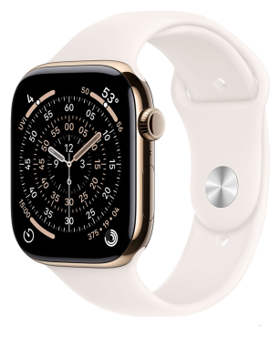 APPLE Watch Series 11 GPS + Cellular, 46mm, Titan gold mit Sportarmband, hellrosa - S/M