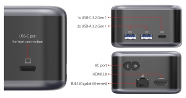 Preview: LMP USB-C PowerDock 5 Port, Dock & 130W Netzteil, schwarz
