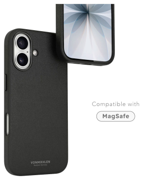 Preview: VONMÄHLEN Kunstleder-Folio für iPhone 17, MagSafe, schwarz