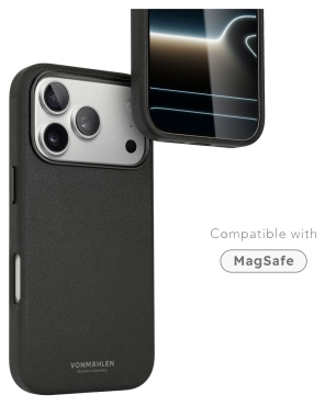 Preview: VONMÄHLEN Kunstleder-Folio für iPhone 17 Pro Max, MagSafe, schwarz