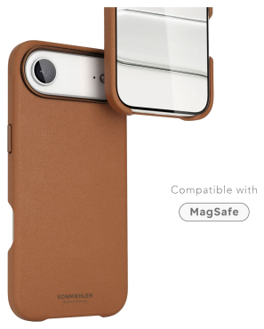 Preview: VONMÄHLEN Kunstleder-Folio für iPhone Air, MagSafe, braun