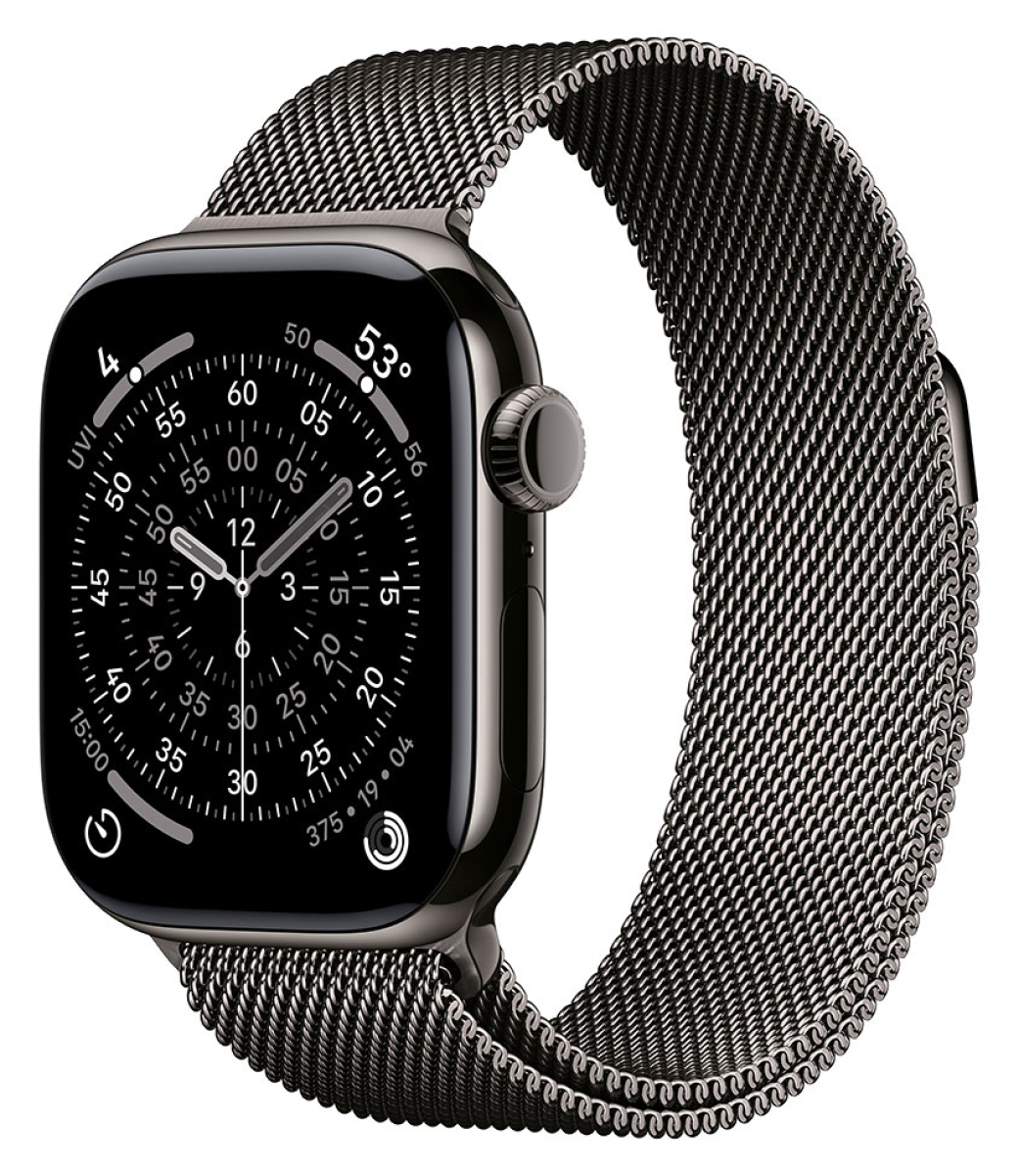 APPLE Watch Series 11 GPS + Cellular, 42mm, Titan schiefer mit Milanaise Armband, schiefer