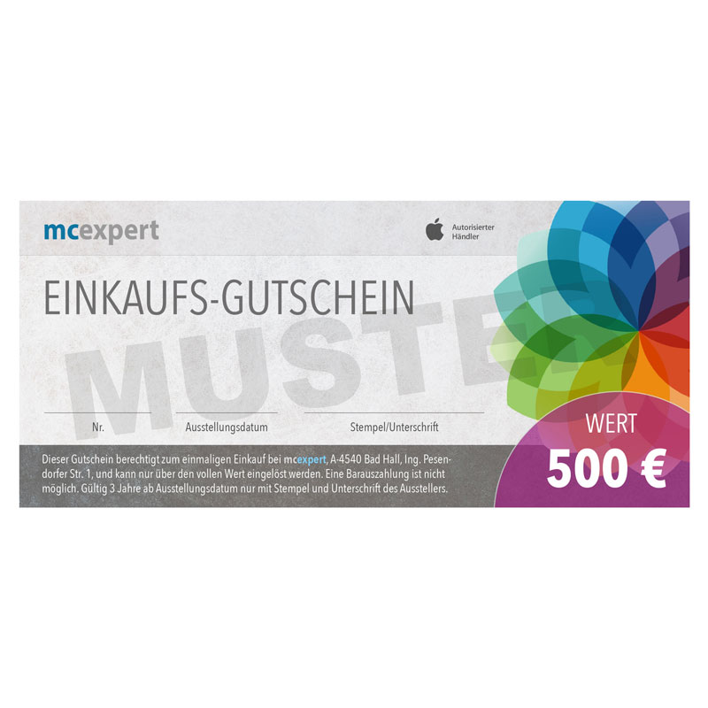 Gutschein 500 Euro (Versand per Post)